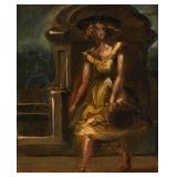 REGINALD MARSH Oil Painting, Woman Walking