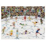 JAMES RIZZI 3D Collage Lithograph, Ice Skating