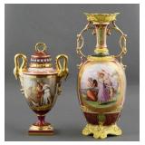(2) Royal Vienna Amphora Form Urns