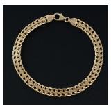 14K Gold Double Curb Bracelet