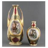 (2) Royal Vienna Porcelain Vases Falstaff