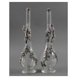 Pr. Antique 800 Silver Wine Decanters