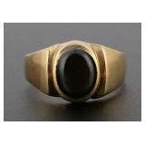 14K Gold & Black Star Sapphire Ring
