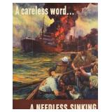 WWII, A Careless Word...A Needless Sinking, Poster