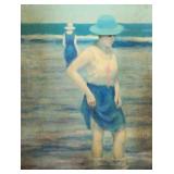 JEAN DAUMIER Beach Scene Painting