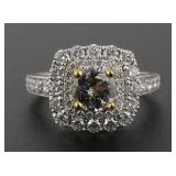 Platinum 18K Alexandrite Diamond Ring