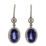 18k Gold Tanzanite & Diamond Earrings