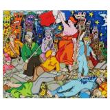 JAMES RIZZI 3D Collage Lithograph, Patriotic