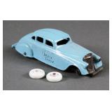 Vintage Arcade Silver Arrow Blue Cast Iron Car