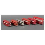 (6) Vintage Diecast Double Decker Buses
