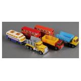 (6) Vintage Matchbox Trucks and Buses 70s 80s