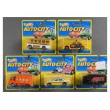 (5) Vintage Hot Wheels Auto City Diecast Cars MOC