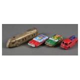 (4) Vintage Tin Toy Cars