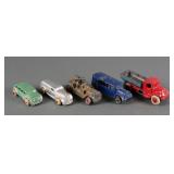 (5) Vintage Barclay or Manoil Slush Cast Cars
