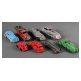 (8) Vintage Metal Diecast Cars Unmarked ca.1930s