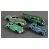 (4) Vintage Manoil Diecast Cars