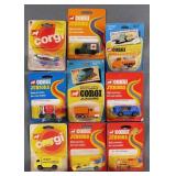 (9) Vintage Corgi and Corgi Juniors MOC Diecast