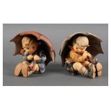 Goebel Hummel Boy & Girl with Umbrellas 1957