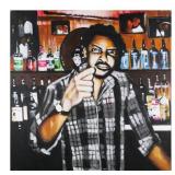 Bar Scene Figurative Acrylic on Canvas