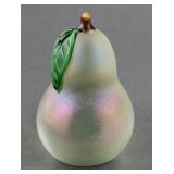 Orient & Flume Frosted Art Glass Pear Paperweight