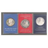 (2) FM Sterling Medals & Liberia $5 Coin
