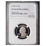 1980-S Washington Quarter NGC PF69 Ultra Cameo