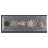 (5) 1900 U.S. Coins Type Set