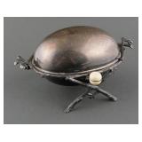 Antique Silverplate Revolving Butter Dish