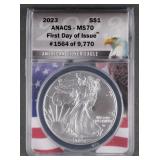 2023-W ANACS MS70 Silver Eagle