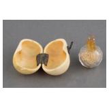 Miniature Antique Scent Bottle In Ivory Box