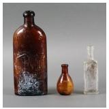 (3) Antique Embossed or Paper Label Bottles