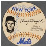 Mets Casey Stengel Double Signed Coaster