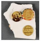 (3) McKinley Campaign Lapel Studs