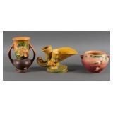 (3) Vintage Roseville Pottery Vases