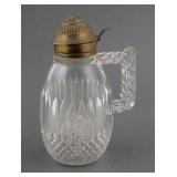 Antique Pressed Glass Barrel Molasses Syrup Pitche