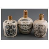 (3) Stoneware Whisky Jugs