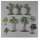 (9) Antique Britains Ltd. Lead Palms Trees Shrubs
