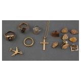 (13) 10K 14K 18K Gold Misc. Pieces