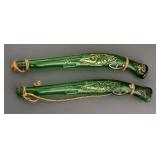 Pr. Barsottini Chianti Green Glass Dueling Pistols