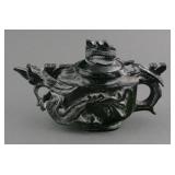 Chinese Carved Black Soapstone Teapot