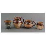 (4) Antique Royal Doulton Lambeth Miniatures