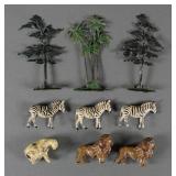 (11) Antique Britains Ltd. Lead Trees Animals