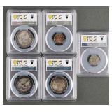 (5) PCGS Genuine No-Grade Detail Coins