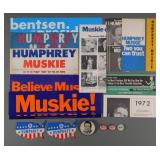 1972 Muskie & Humphrey Campaign Ephemera Lot