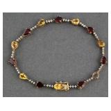 10K Gold Clyde Duneier Garnet Citrine Bracelet