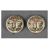 (2) 1908 Bryan-Kern Jugate Campaign Buttons