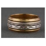 14Kt Gold Art Carved Wedding Band Ring
