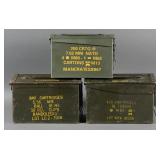 (3) WWII to Cold War Era Military Ammo Cans