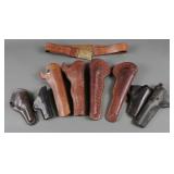 (8) Leather Holsters & Cartridge Belt