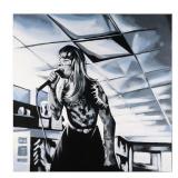Contemporary Monochrome Singer Acrylic on Canvas